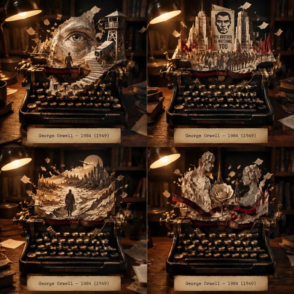 Literary Typewriter Automaton Grid