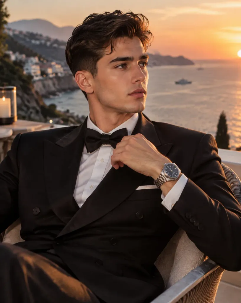 Mediterranean Twilight Gentleman Tuxedo Portrait