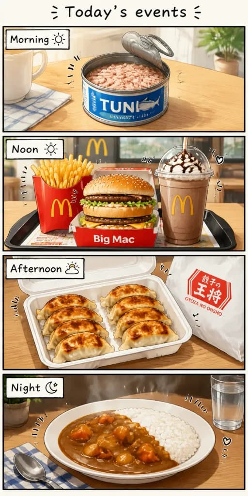 Daily Meals Four-Panel Manga Strip
