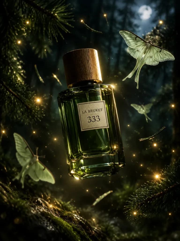 Green Glass Perfume in Mystical Forest