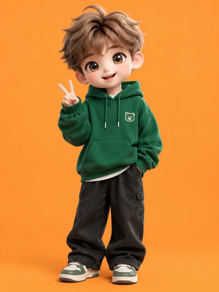 Pixar-Style 3D Chibi Boy