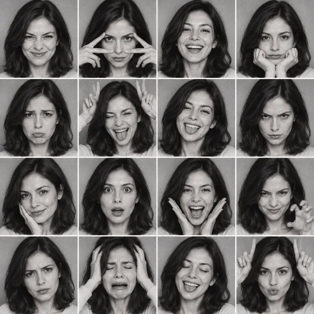 Сетка эмоций фотобудки в ч/б