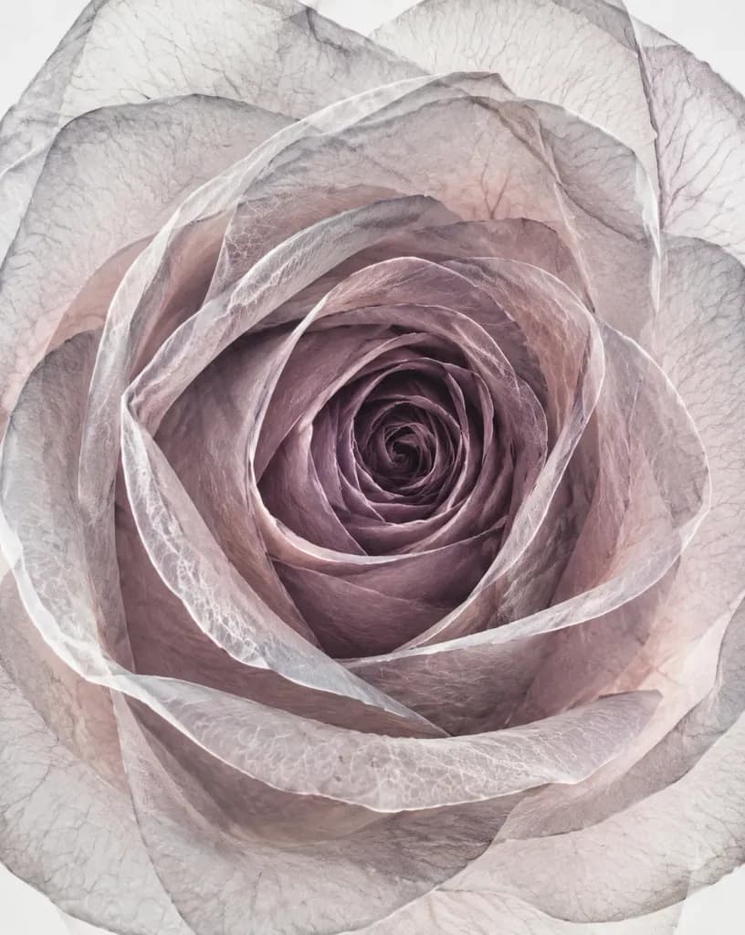 Macro Botanical X-Ray Rose Bloom