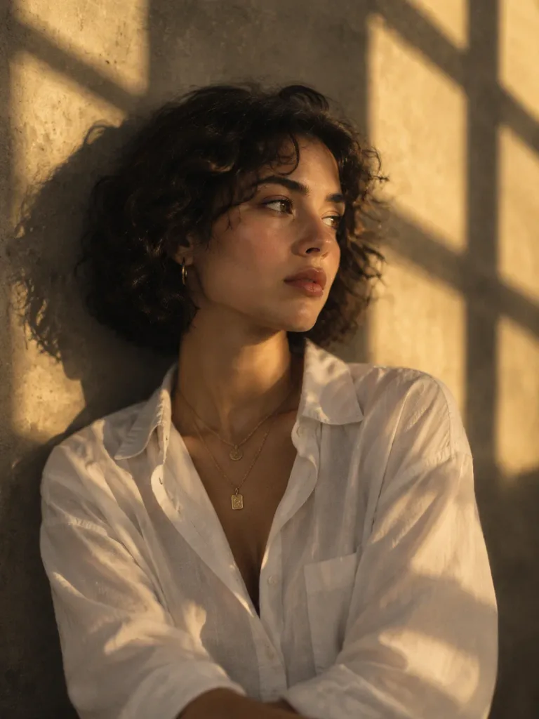 Moody Golden Hour Woman Portrait