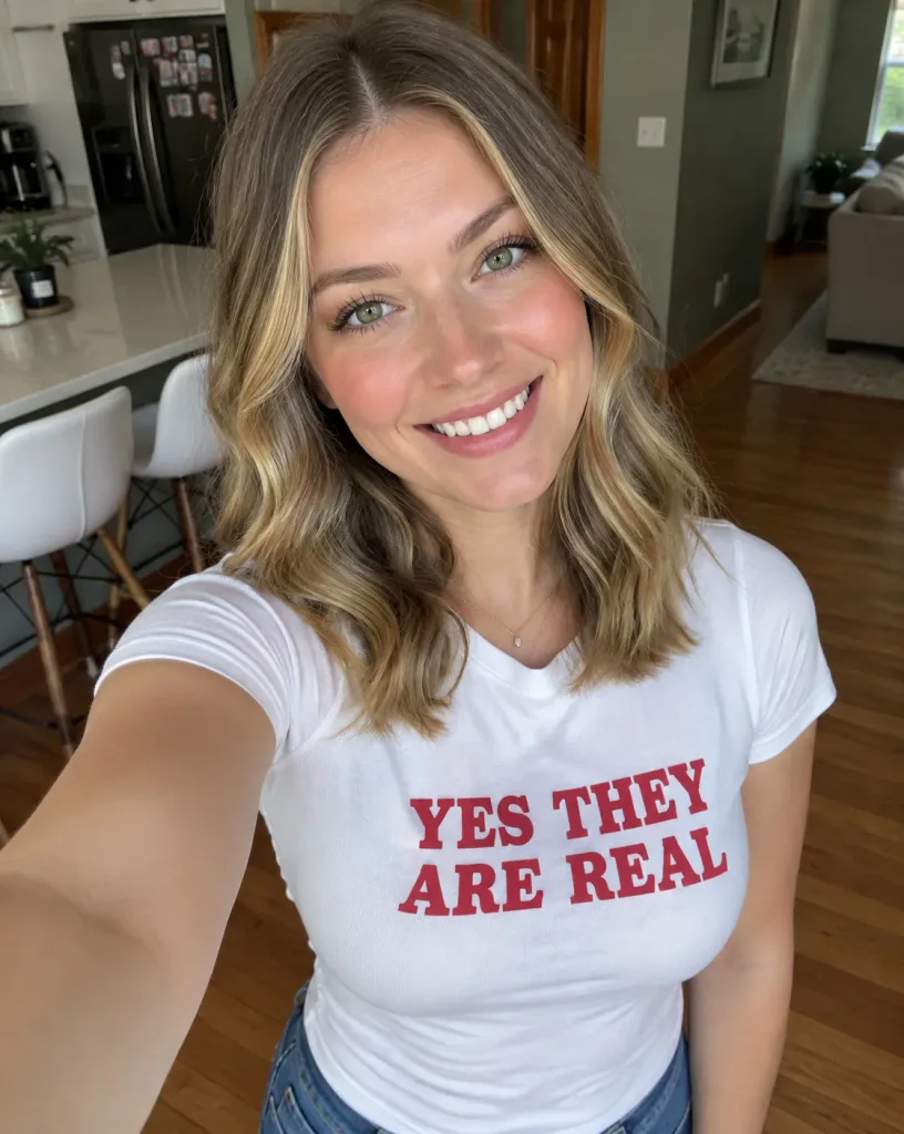 Natural Smartphone Selfie in Bright Kitchen