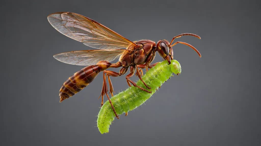 Scientific Ultra-Macro Wasp in Mid-Air