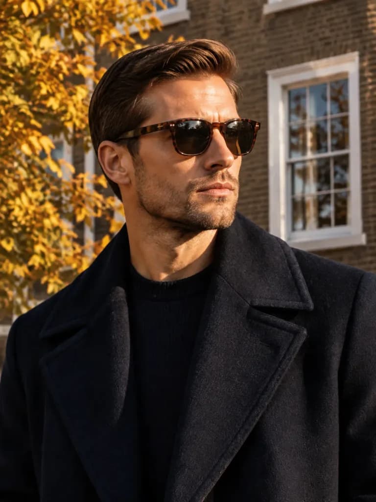 Dramatic High-Contrast Menswear Autumn Portrait