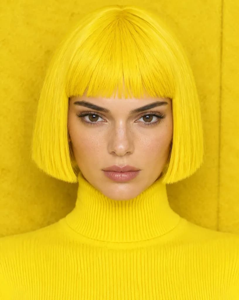 Monochromatic Canary Yellow Studio Portrait