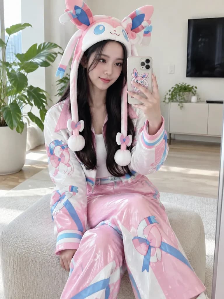 Celebrity Themed Cosplay Mirror Selfie