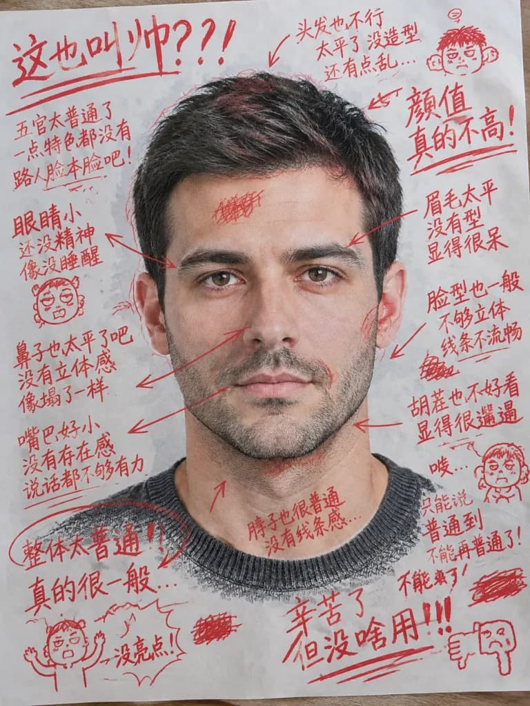 紅筆手寫中文塗鴉惡搞