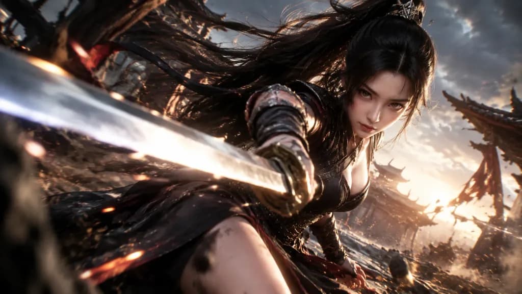 Cinematic Weapon Combat Pose Key Visual