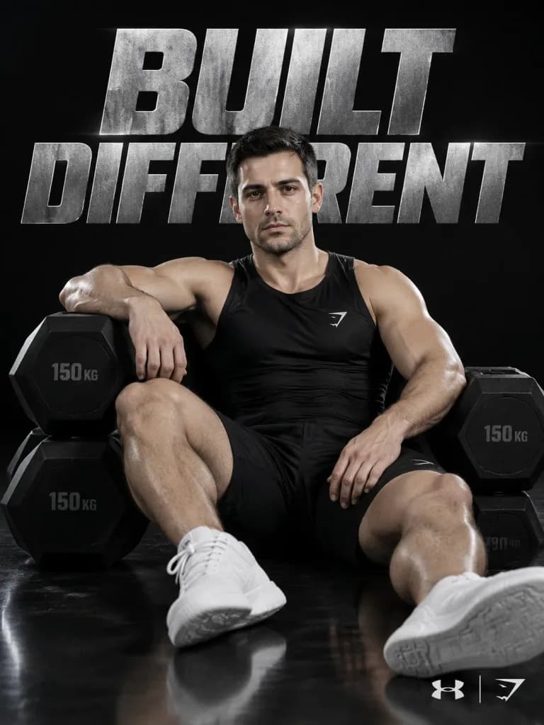 Minimalist Studio Fitness Campaign Poster