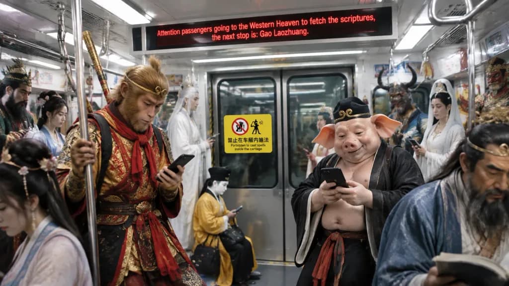 北京地鐵裡的神話人物