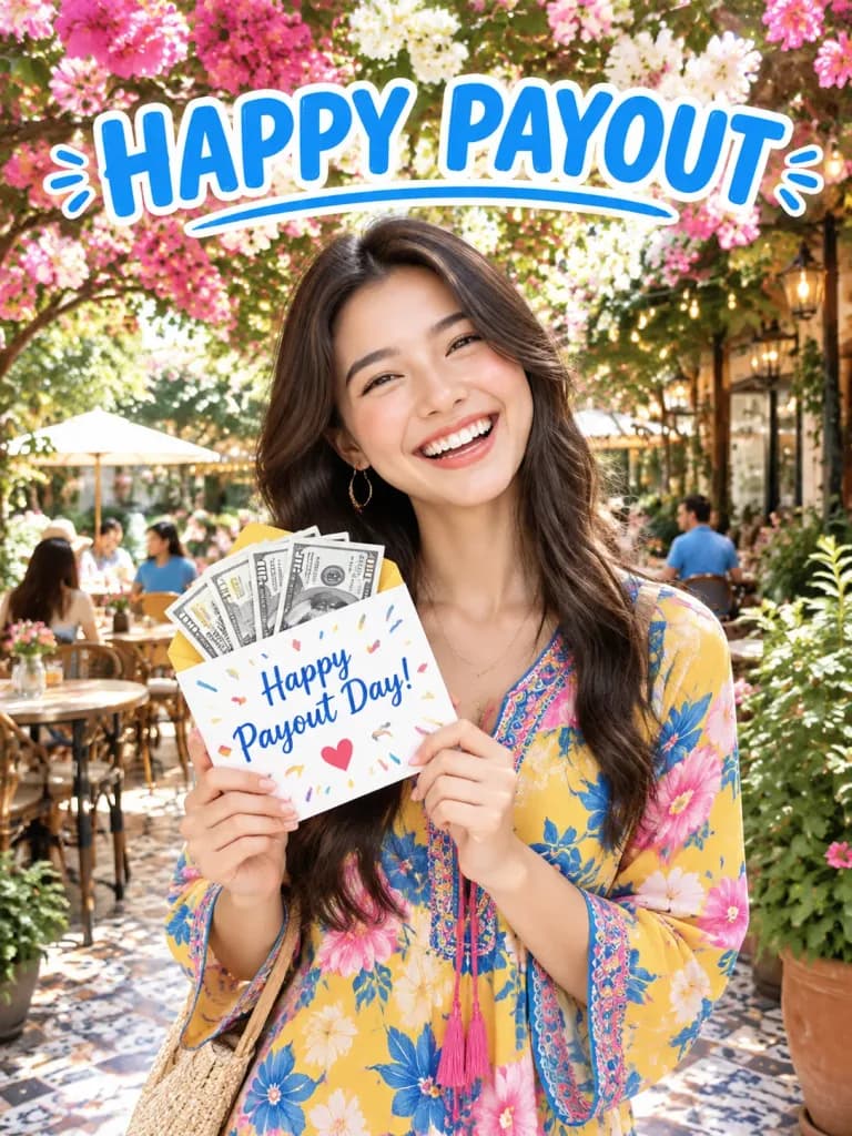 ガーデンでのペイアウト祝福ポートレート