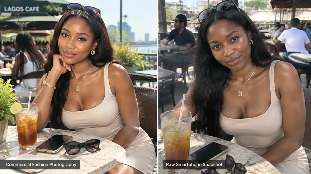 Dual Style Lagos Cafe Portrait Study
