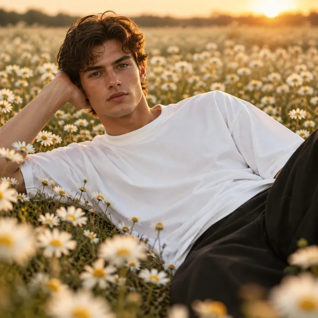 Male Model Daisy Field Streetwear Campaign