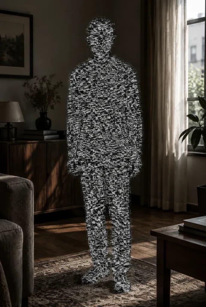 Perception Block Television Static Silhouette