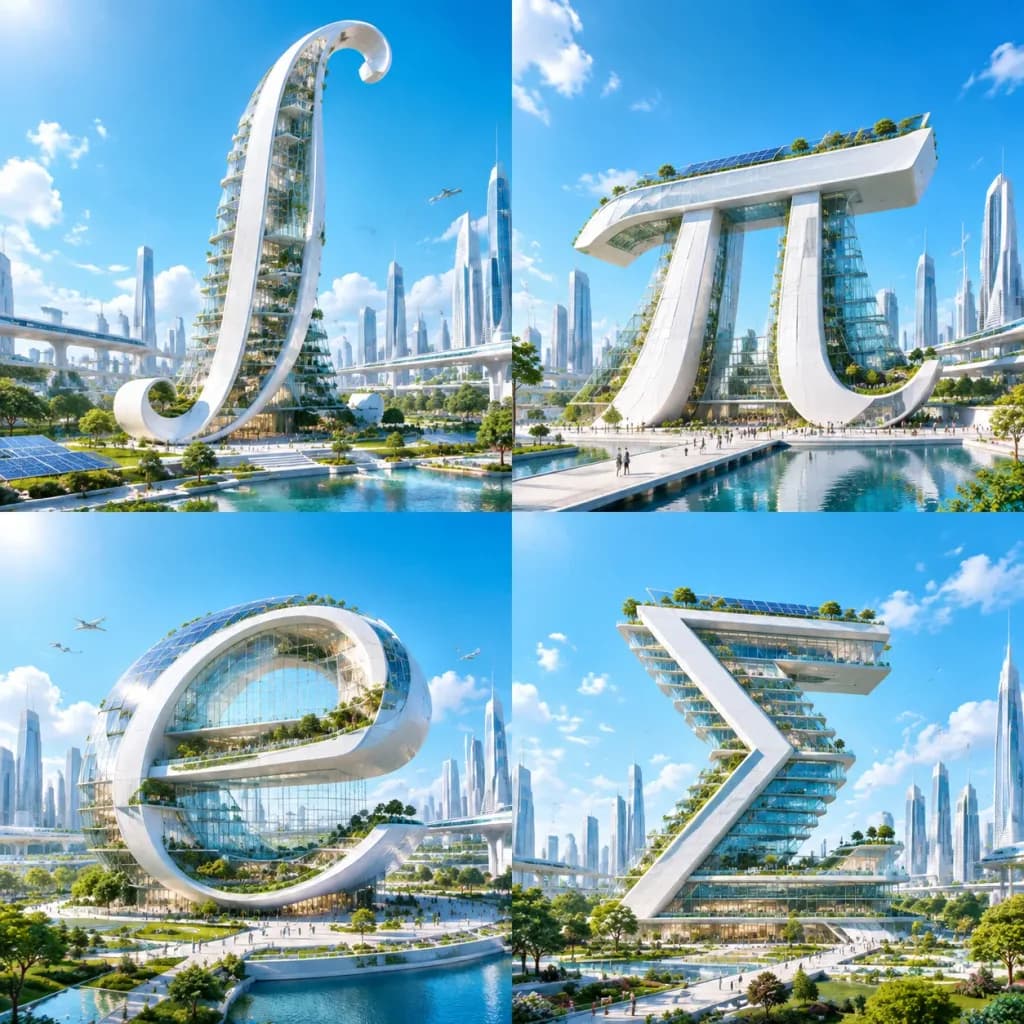 Calculus Symbols as Futuristic Architecture