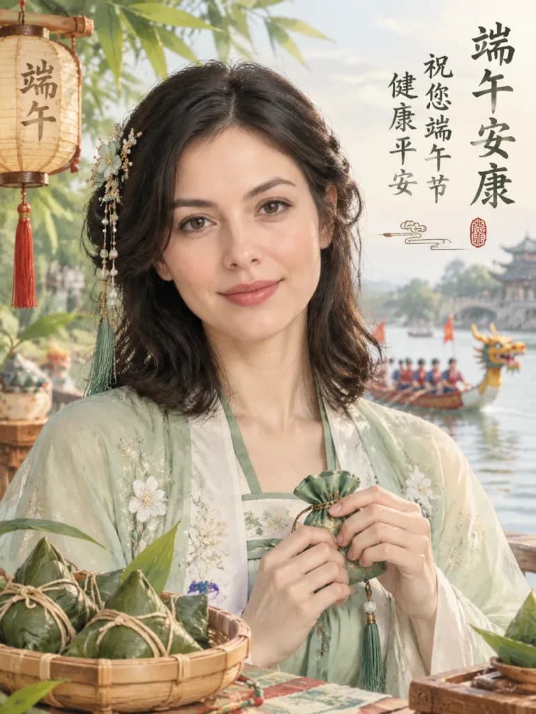 伝統祝祭グリーティングポートレート