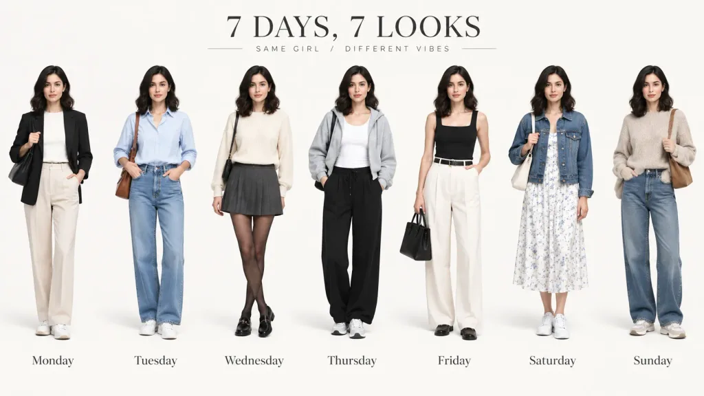 Weekly Outfit Coordination Fashion Lookbook