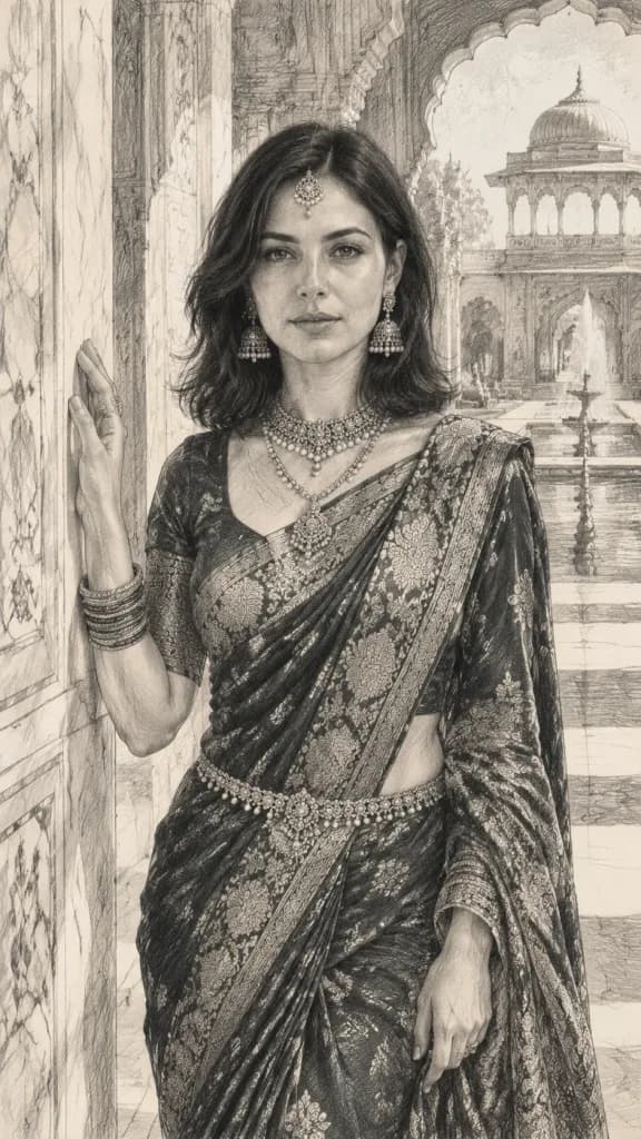 Graphite Pencil Sketch Palace Portrait