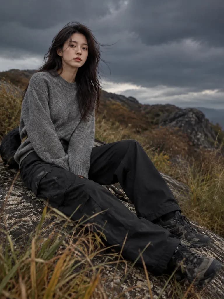 Moody Autumn Landscape Fashion Editorial