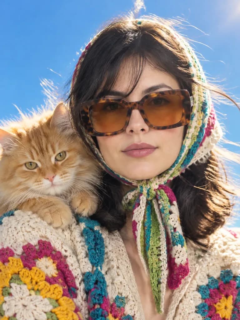Summer Crochet Fashion Close-Up Portrait