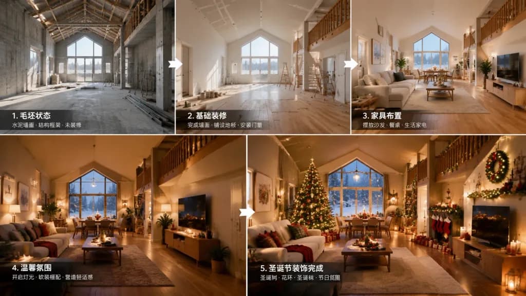 Step-by-Step Christmas Renovation Progression