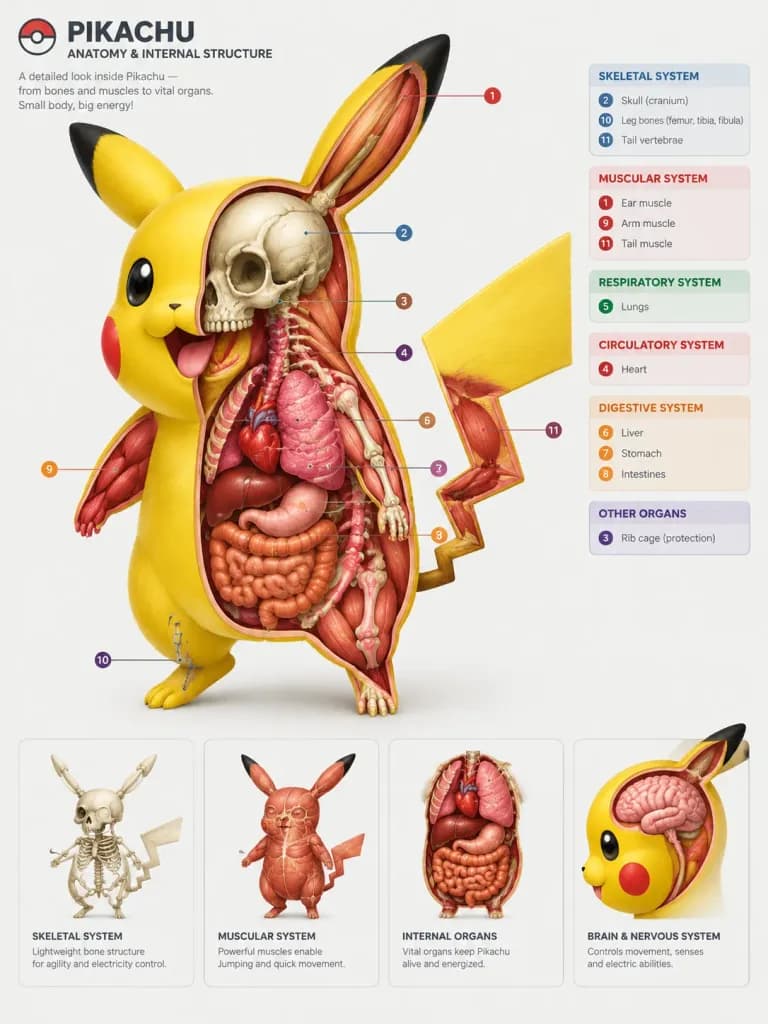 3D Creature Anatomical Cutaway Diagram