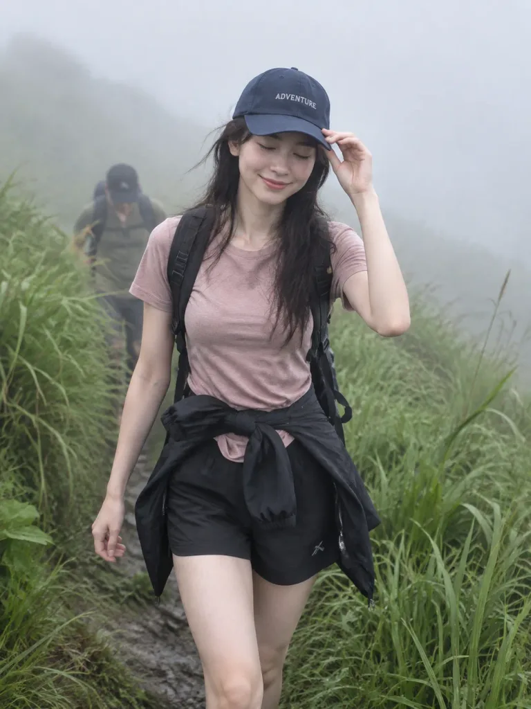 Misty Mountain Hiking Portrait