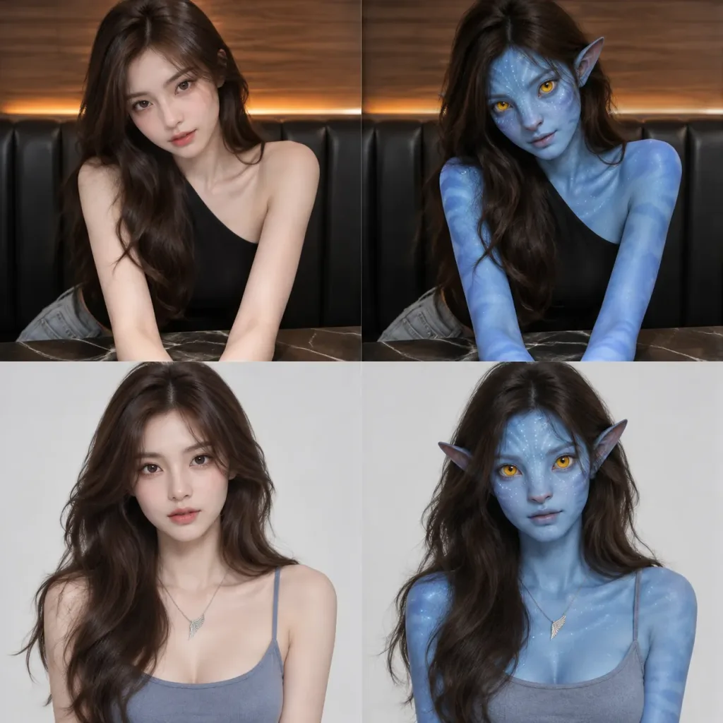 인간에서 나비족 변신 비교 그리드