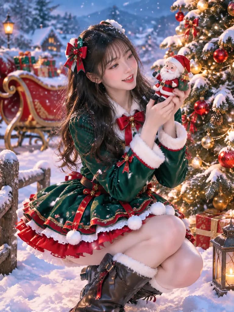 Enchanted Christmas Fantasy Portrait in Snow