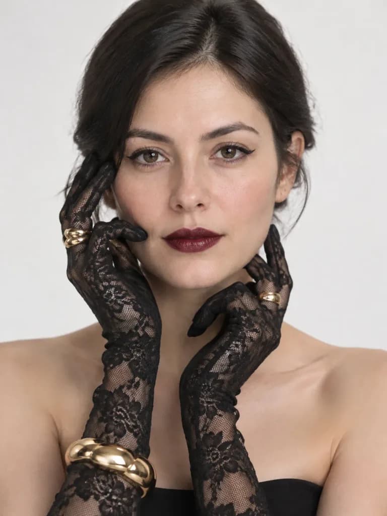 Editorial Lace Glove Beauty Portrait