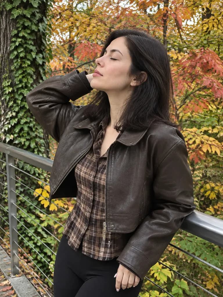 Autumn Leather Jacket Lifestyle Portrait