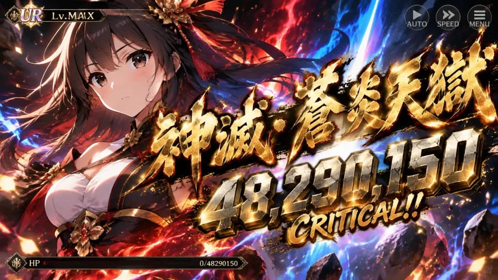 スマホゲーム必殺技カットイン画面