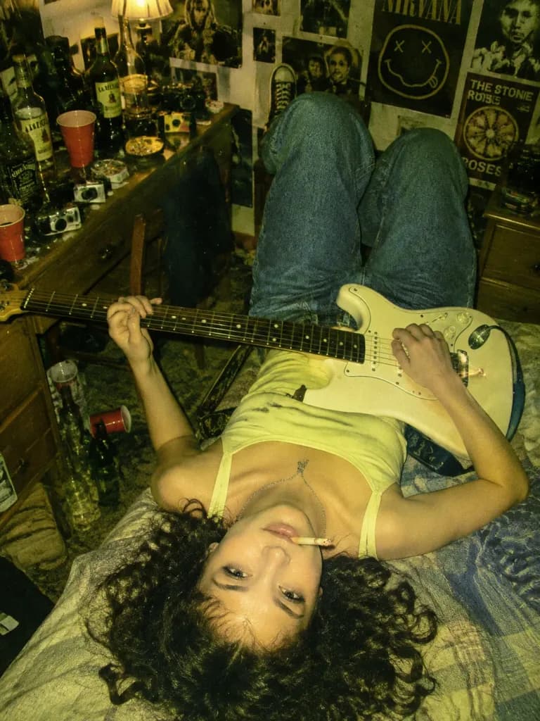 Inverted Flash Snapshot with Guitar
