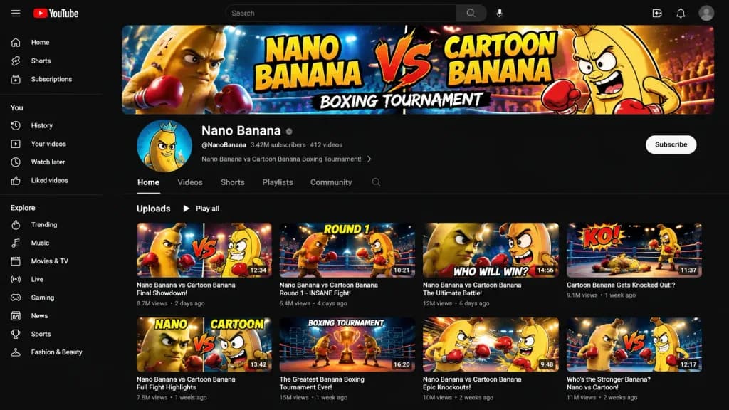 Custom Themed YouTube Channel Interface