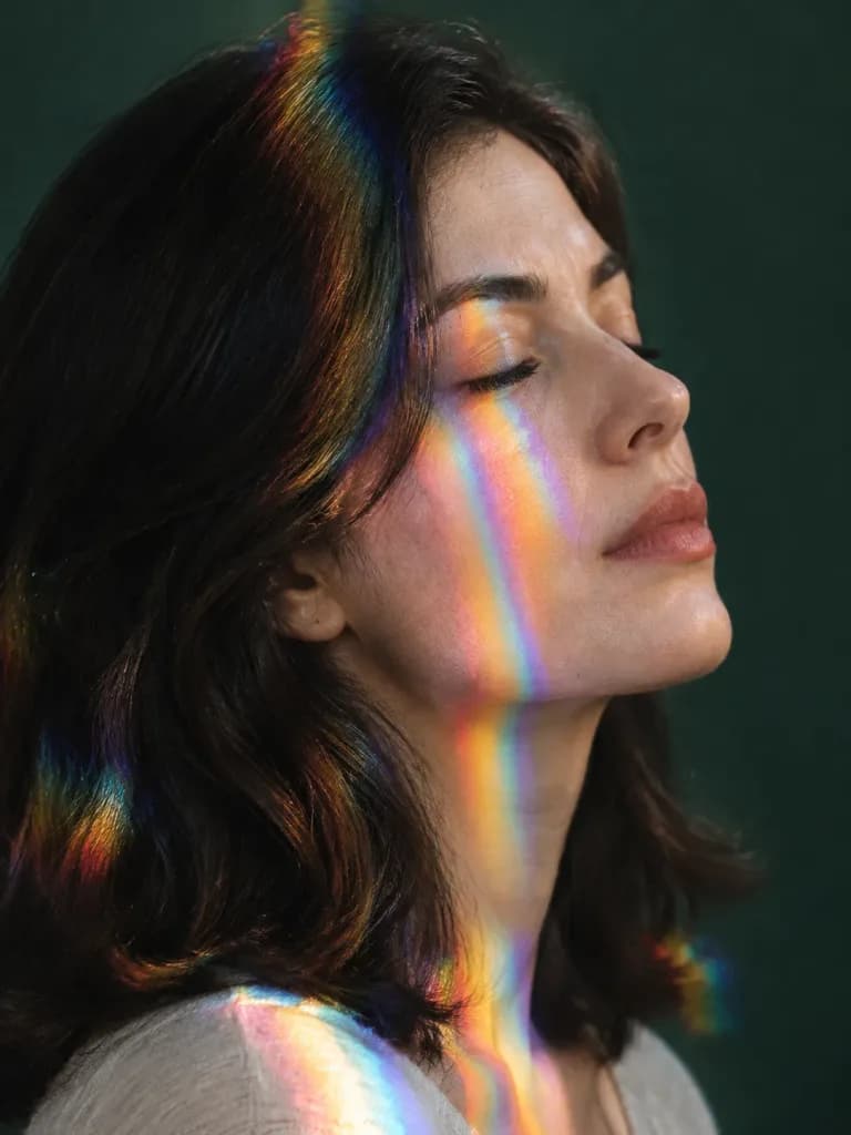 Rainbow Prism Side Profile Portrait