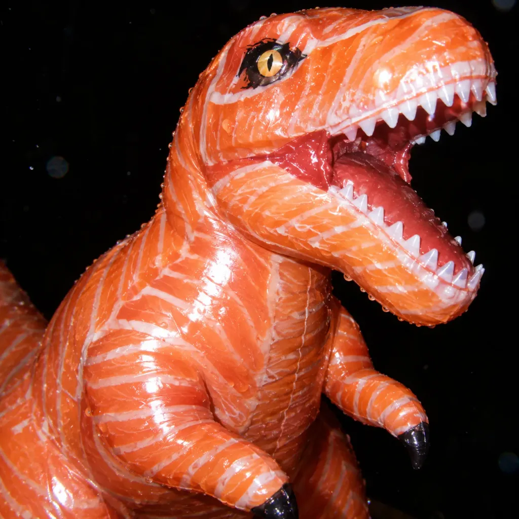 Raw Salmon T-Rex Pool Toy