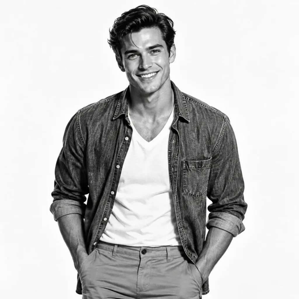 High-Contrast Monochrome Studio Portrait