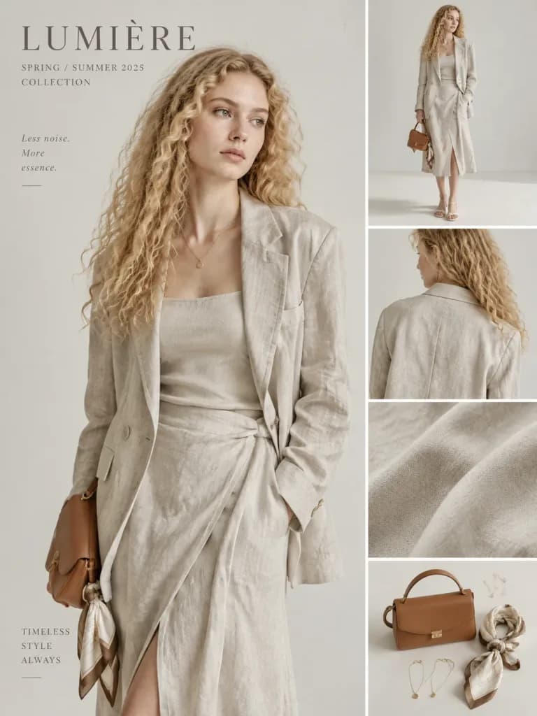 Quiet Luxury Fashion Lookbook Collage