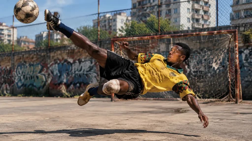 Urban Concrete Bicycle Kick Action Shot
