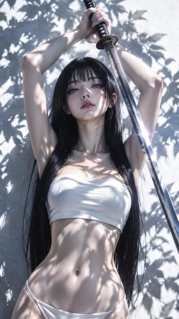 High-Contrast Japanese Katana Portrait