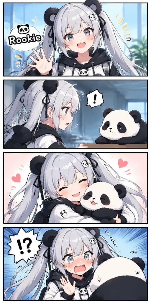 アニメ風の縦型4コマ漫画