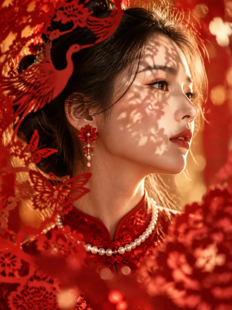 New Chinese Style Papercut Shadow Portrait