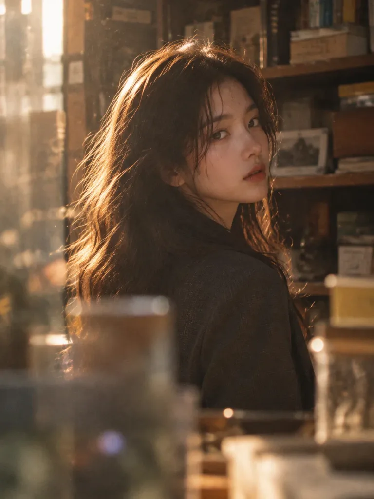 Nostalgic Backlit Japanese Film Portrait