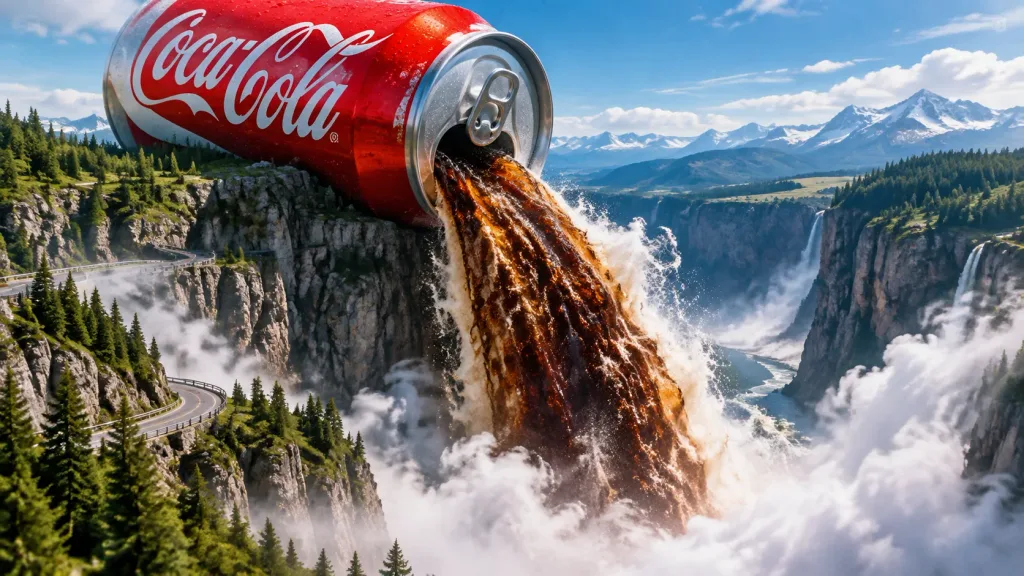 Giant Soda Can Waterfall Landscape