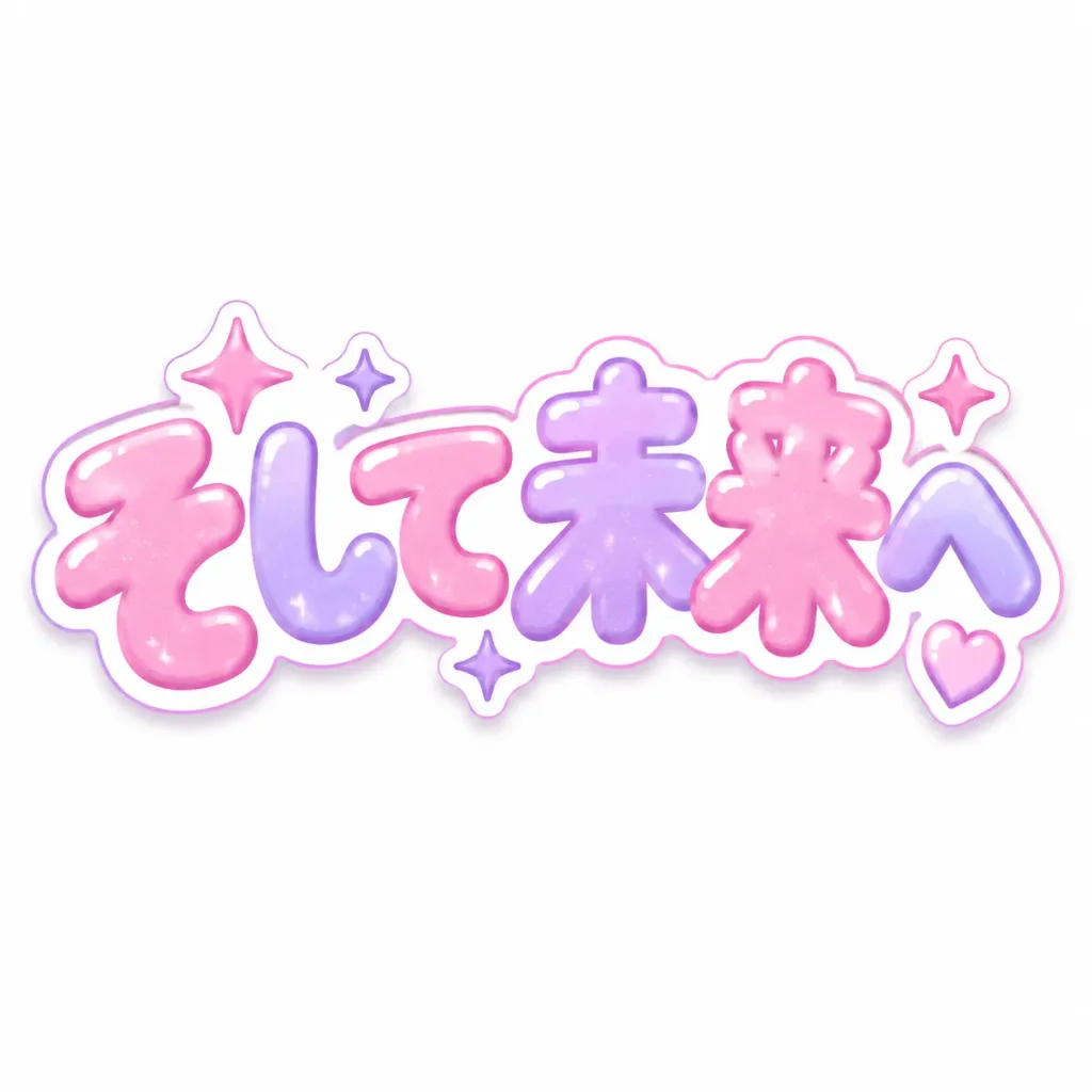 カワイイアニメ風POP文字ステッカー