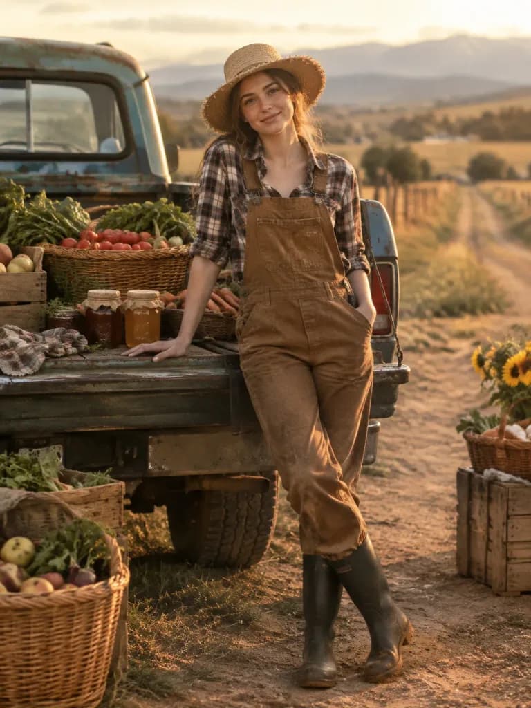 Rustic Countryside Farmer Portrait