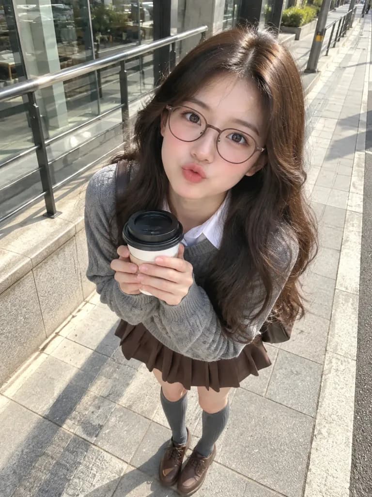 韓国スクール風ストリートポートレート